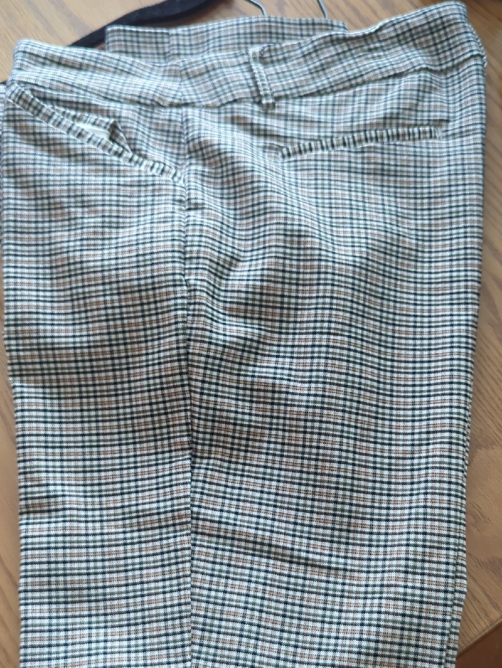 Plaid Tailored Dress Pants - Black, White & Tan